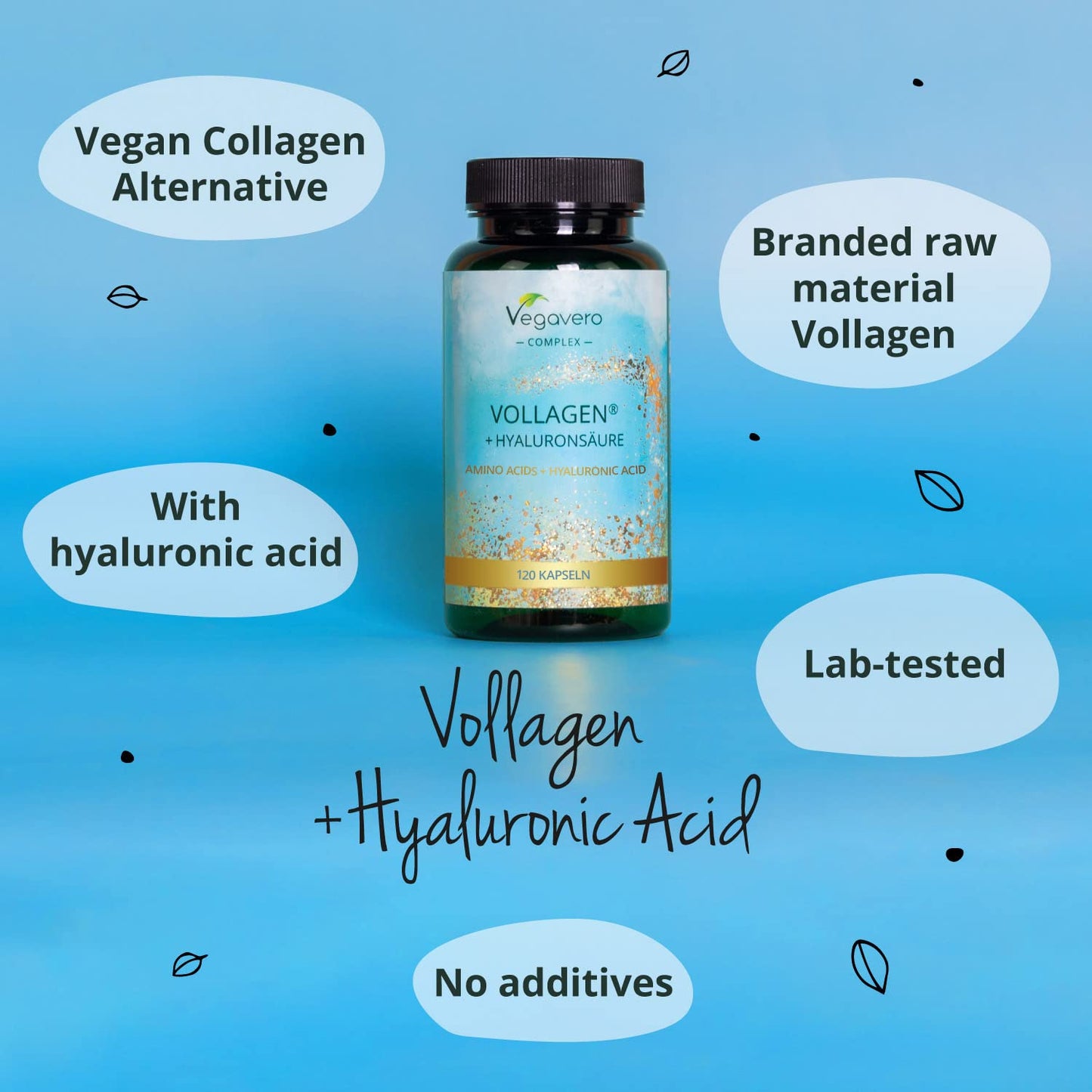 Vegavero Vegan Collagen Complex + Hyaluronic Acid | NO Additives | Vegan Collagen Powder Vollagen® VegaveroUS supplements