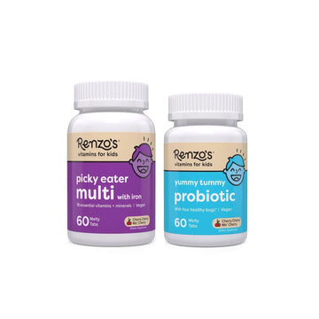 Renzo's Vitamins Happy Tummies Bundle, Probiotics for Kids and Picky Eater Kids Multivitamin Renzo'sAu supplements