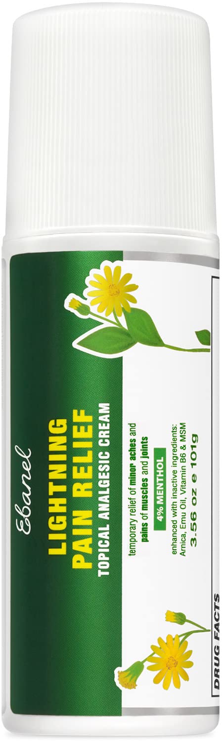 Ebanel Pain Relief Roll On for Arthritis, Foot, Back, Joint, Neck, Strains & Sprains with Menthol, Camphor, Arnica, Emu Oil, MSM, Boswellia, Targeted Muscle Pain Relief Roll On EbanelAu supplements