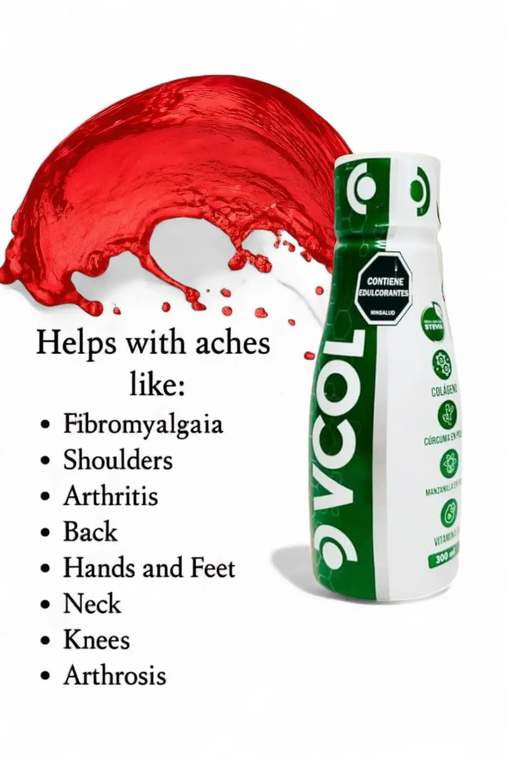 VCOL Red Fruit Liquid Wellness Drink – 10.14 fl oz (300 ml) • Naturally Flavored • Smooth & Easy-to-Take Daily Beverage • Non-GMO VCOLAu supplements