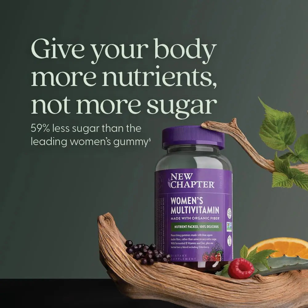 New Chapter Women’s Multivitamin Gummies - 59% Less Sugar, Women’s Gummy Vitamins with Vitamin C, D3 & Zinc New ChapterAu supplements