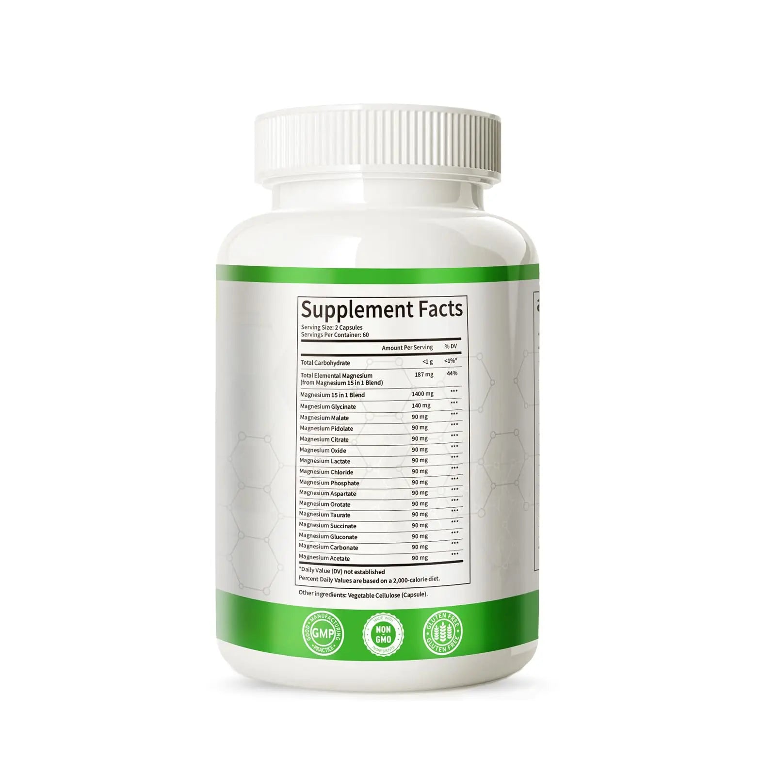 Magnesium Complex with 15 Types Magnesium Glycinate Citrate Malate Taurate Oxide Carbonate Chloride Orotate Magnesio Muscle, Heart, Relaxation & Nerves 120 Vegan Capsules, 60-Day Supply Ashenutrinz supplements