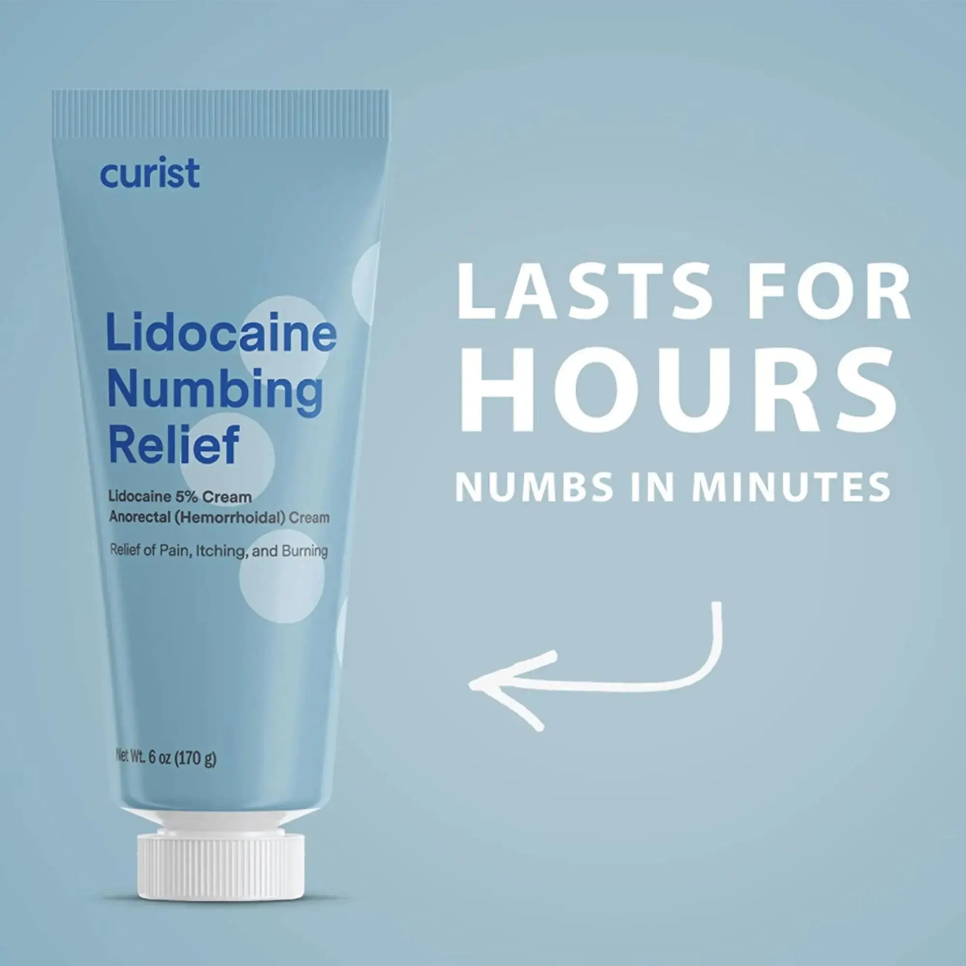 Curist 5% Lidocaine Cream Maximum OTC Strength Topical Pain Relief OTC - 12 oz (Pack of 2) XL Tube 5 Percent Lidocaine Numbing Cream to Numb Effectively (2 Pack - 6 oz Tube) CuristAu supplements