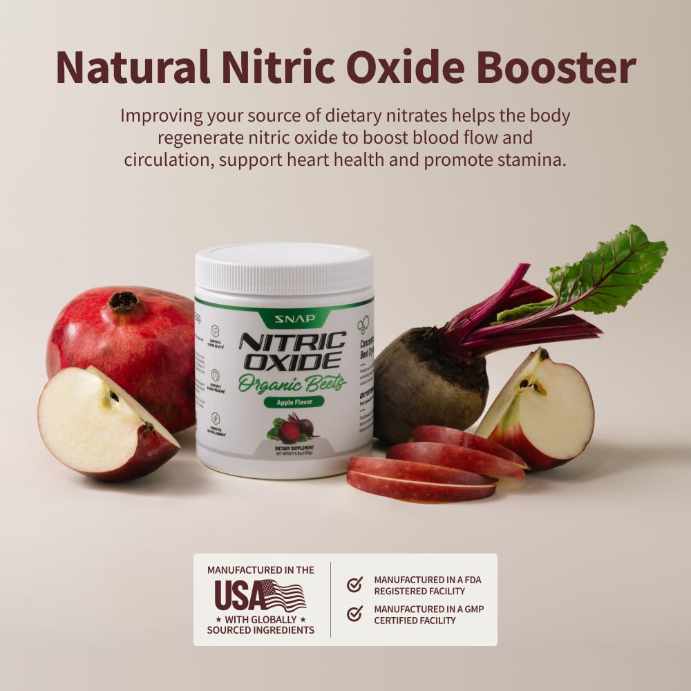 Snap Supplements USDA Organic Beet Root Powder, 3-in-1 Nitric Oxide Supplement Snap SupplementsAu supplements