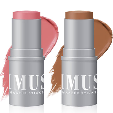 KIMUSE Cream Contour Stick Duo, Cream Blush Stick, Bronzer Shaping Stick, Creamy, Highly Pigmented, Long Lasting, Vegan Face Make Up Sticks KIMUSEAu supplements