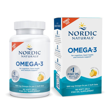 Nordic Naturals Omega-3, Lemon Flavor - 90 Soft Gels - 690 mg Omega-3 - Fish Oil - EPA & DHA - Immune Support, Brain & Heart Health, Optimal Wellness - Non-GMO - 45 Servings Nordic NaturalsAu supplements