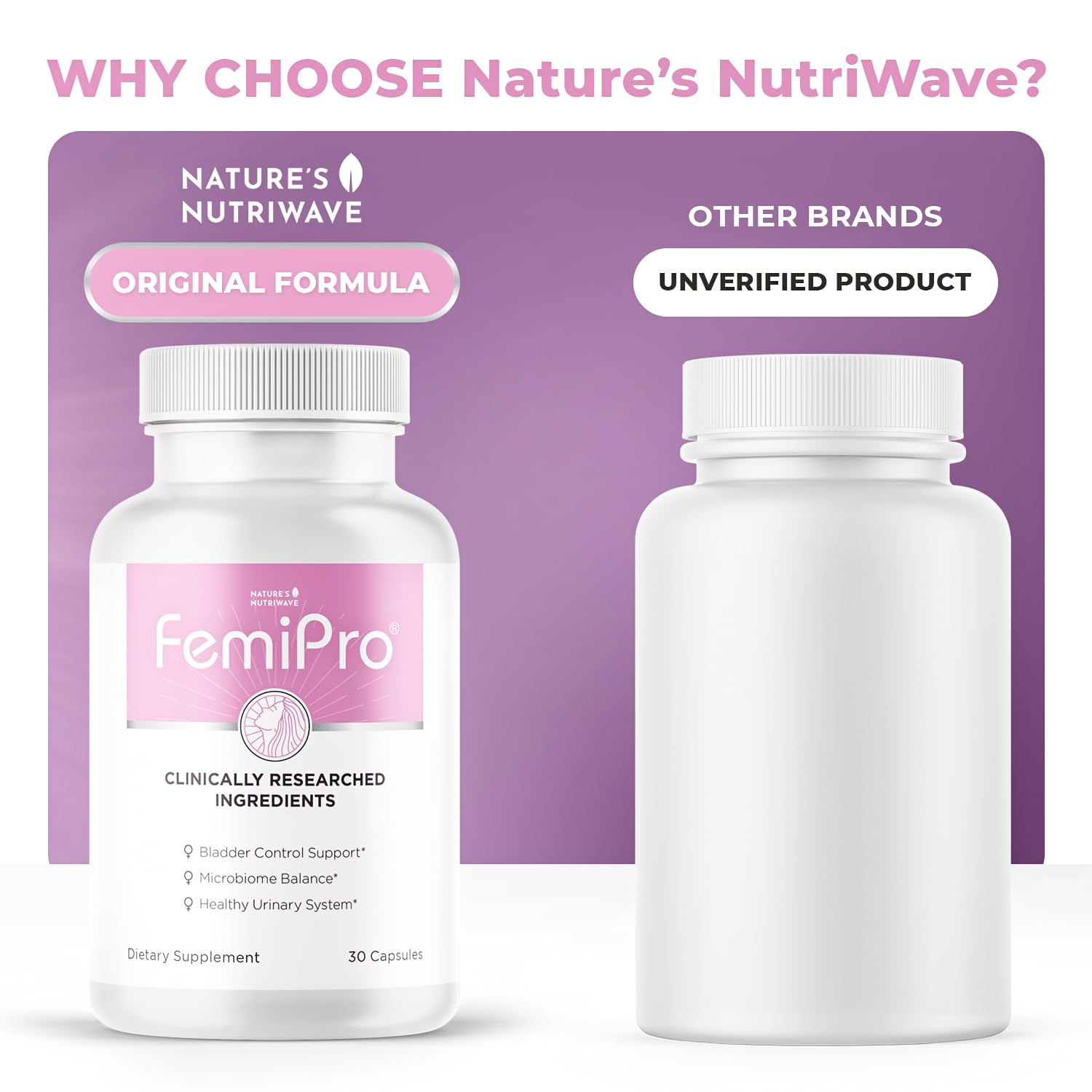 Femipro Bladder Control Supplements for Women & Men, Natural Herb & Probiotic Blend, Supports Urinary Tract Health & Microbiome Balance | Made in USA Non-GMO, 30 Capsules, 1 Month Supply Nature’s NutriWaveAu supplements
