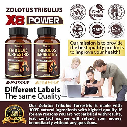 Tribulus Terrestris Supplement for Men & Women, 9050mg Per Capsule, 5-Month Supply ZolotusUS supplements