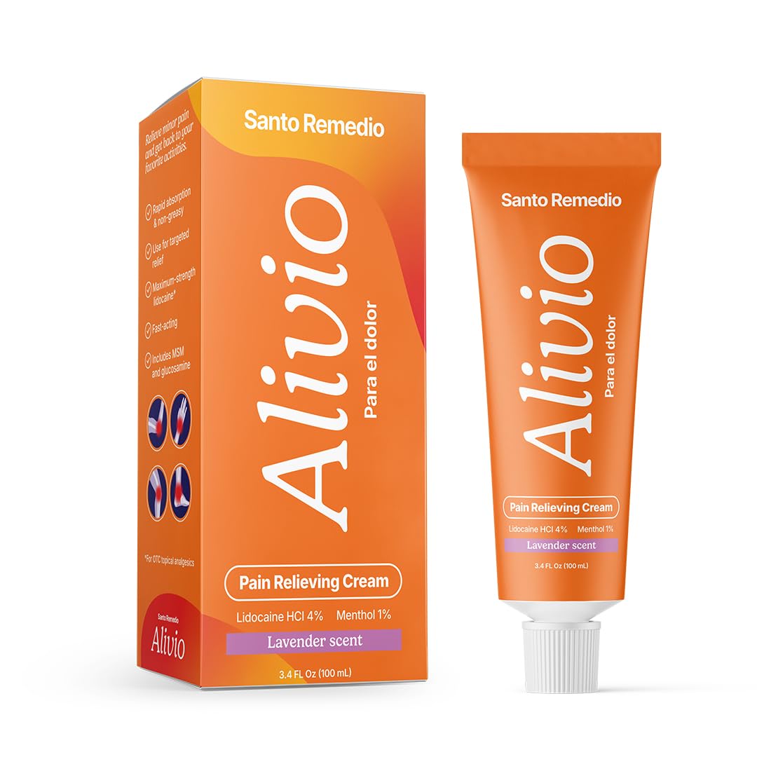 Santo Remedio Pain Relief Cream with Lidocaine & Menthol, Fast-Absorbing Non-Greasy Topical for Joint & Muscle Pain, Joint Support with MSM & Glucosamine, by Dr. Juan Rivera Santo RemedioAu supplements