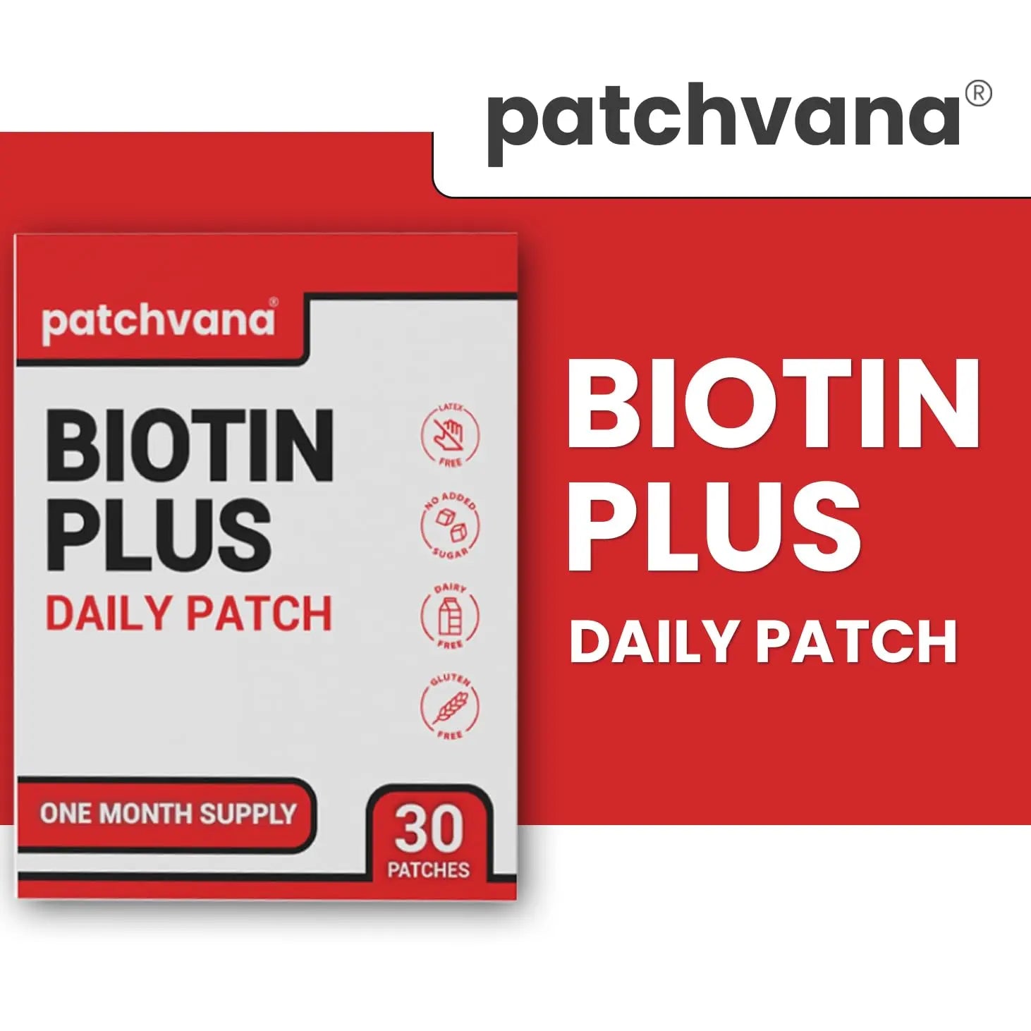 Patchvana Biotin Plus Patch for Women & Men, 1 Month Supply, 30 Patches Patchvananz supplements