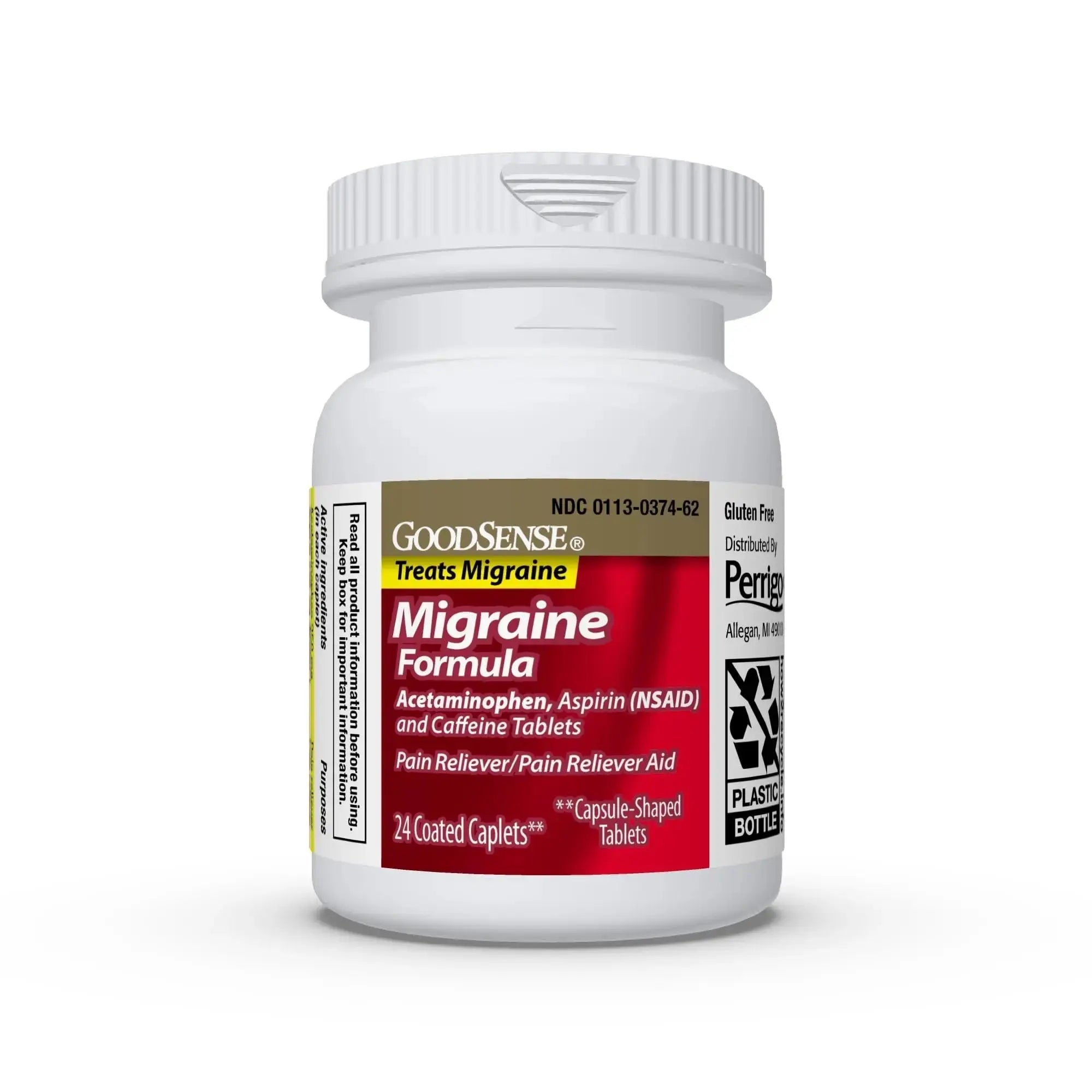 GoodSense Migraine Formula Caplets - Acetaminophen, Aspirin (NSAID) & Caffeine - Migraine Pain Relief, 24 Count GoodSenseAu supplements