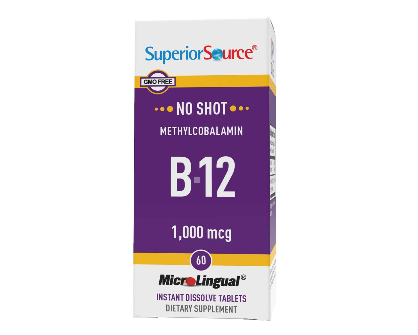 Superior Source No Shot Vitamin B12 Methylcobalamin 1000 mcg, Quick Dissolve MicroLingual Superior SourceUS supplements