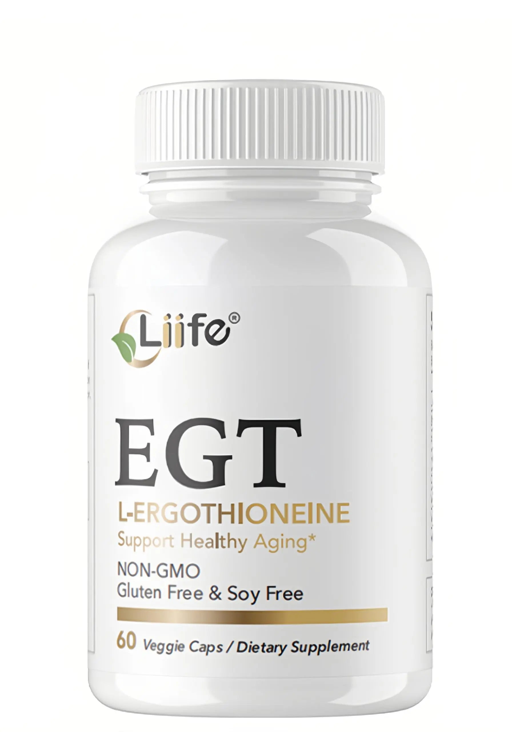 LIIFE L-Ergothioneine Supplement (EGT) 30mg,Compound Antioxidant Supplement (May Support Longevity and Healthy Aging) Promotes Skin Health，60 Capsules，Non-GMO, Gluten Free, Vegan Safe LIIFEAu supplements