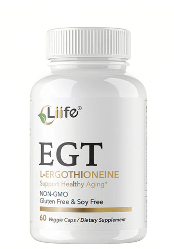 LIIFE L-Ergothioneine Supplement (EGT) 30mg,Compound Antioxidant Supplement (May Support Longevity and Healthy Aging) Promotes Skin Health，60 Capsules，Non-GMO, Gluten Free, Vegan Safe LIIFEAu supplements