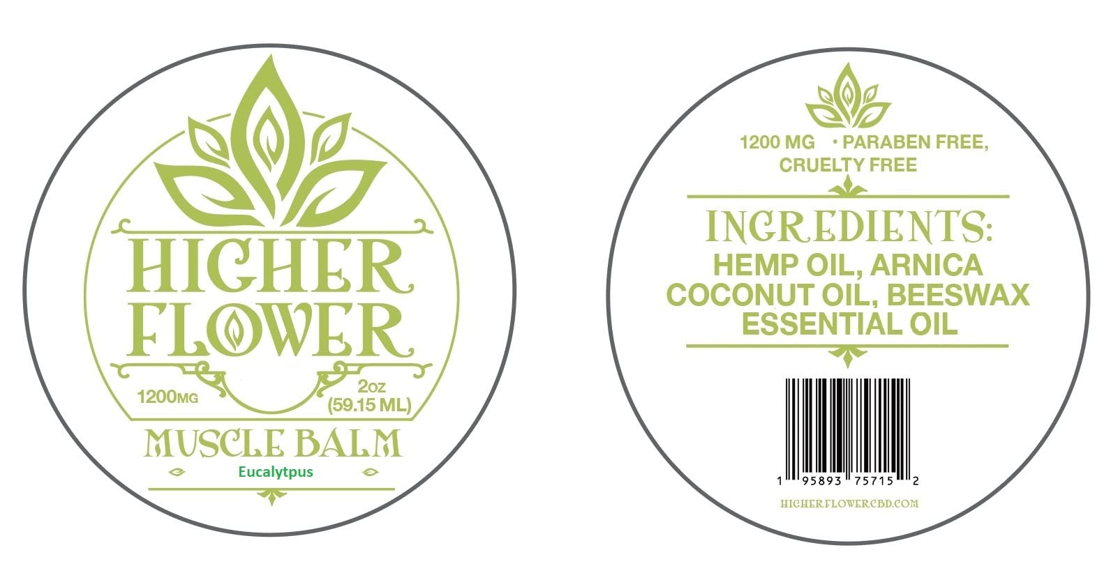 Hemp Muscle Balm 1200 mgs (Eucalyptus) Higher Flower CBDAu supplements