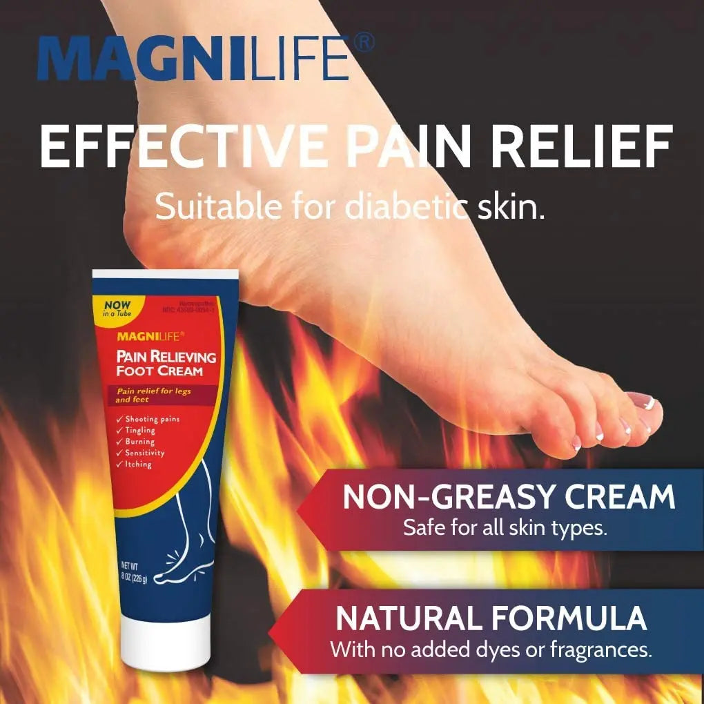 MagniLife Pain Relieving Foot Cream, 4 oz Tube, Soothing Relief for Soreness, Pain, Burning, Tingling, Itching or Sensitivity in Feet & Legs, Moisturizing & Hydrating Foot Cream, No Petroleum MagniLifeAu supplements