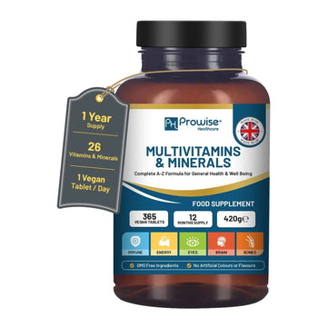 A-Z Multivitamins & Minerals I 365 Vegan Tablets (1 Year Supply) I 26 Essential Active Vitamins, Minerals & Micronutrients PH PROWISE HealthcareAu supplements
