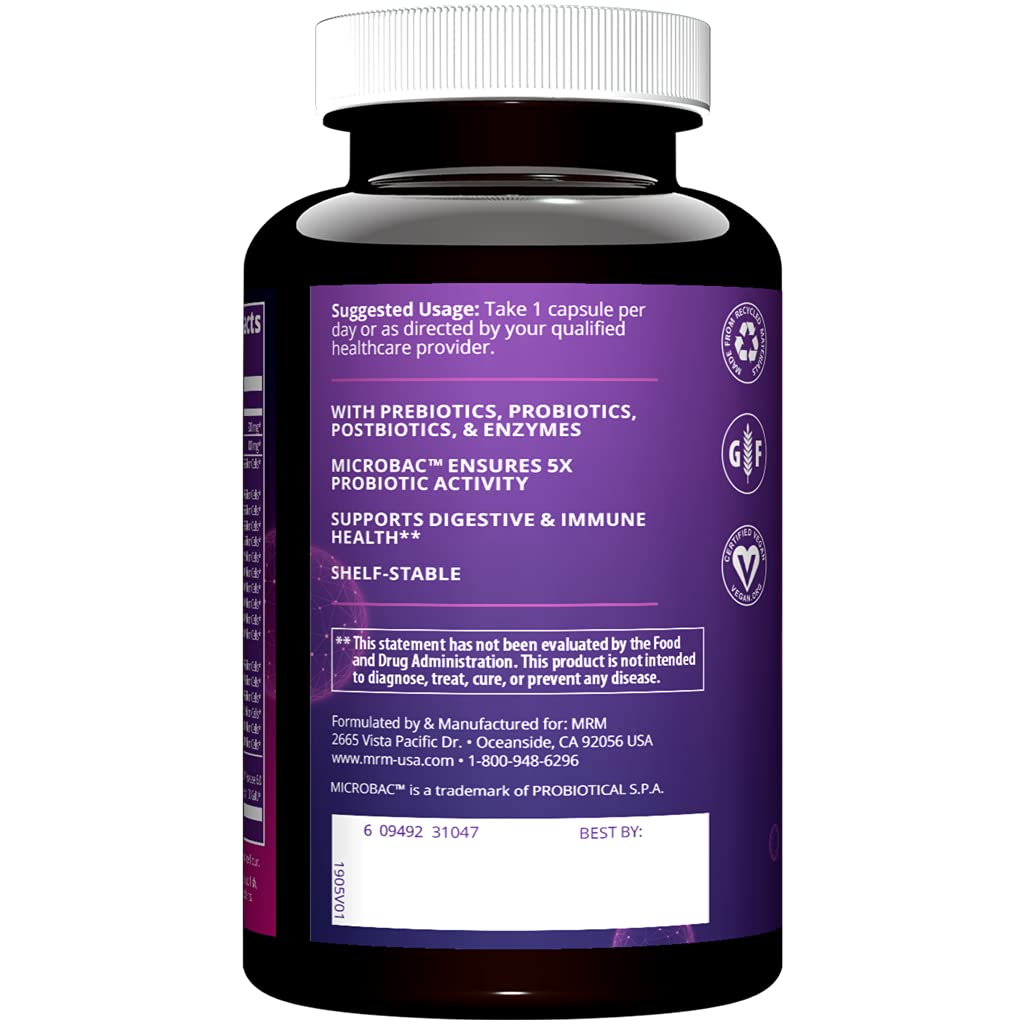 MRM Nutrition Extra Strength Probiotics - Supports Intestinal, GI, & Immune Health for Women & Men, Prebiotic, Probiotic, & Postbiotic Supplement, 25 Billion Cells & 16 Strains, Vegan - 30 Servings MRMAu supplements