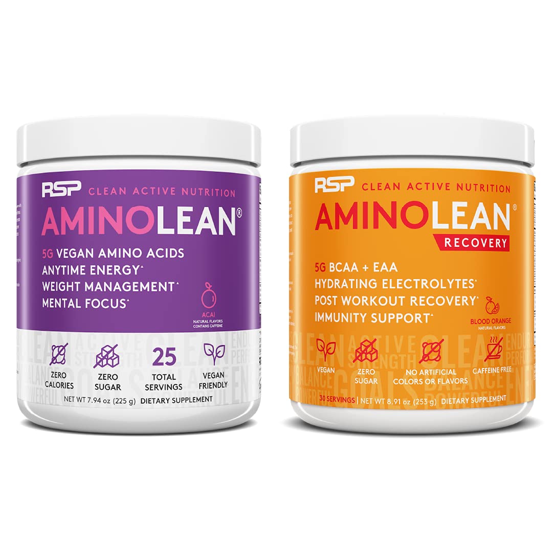 RSP NUTRITION Vegan AminoLean Pre Workout Energy (Acai 25 Servings) with AminoLean RSP NUTRITIONUS supplements