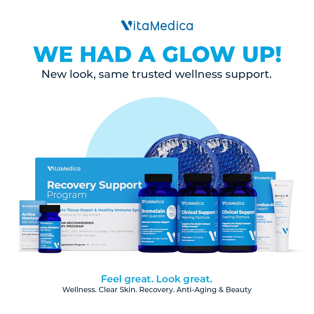 VitaMedica | Ultimate Recovery Bundle | Surgery Prep | Wound Healing | Supplements | Arnica K Oxide Cream | Hot Cold Packs | 30 Day Supply | Arnica Montana | Bromelain | Vitamin A | B Complex VitaMedicaAu supplements