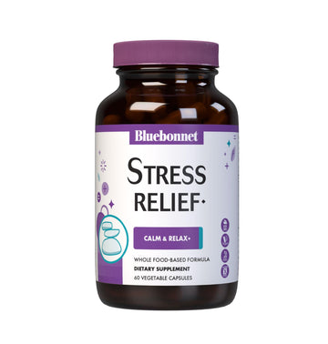 BlueBonnet Targeted Choice Stress Relief Whole Food Based Ashwagandha Extract, L-Theanine, Lemon Balm, Rhodiola Relaxing Calm Mood Supplement for Women & Men - Non-GMO, Vegan - 60 Vegetable Capsules BlueBonnetAu supplements