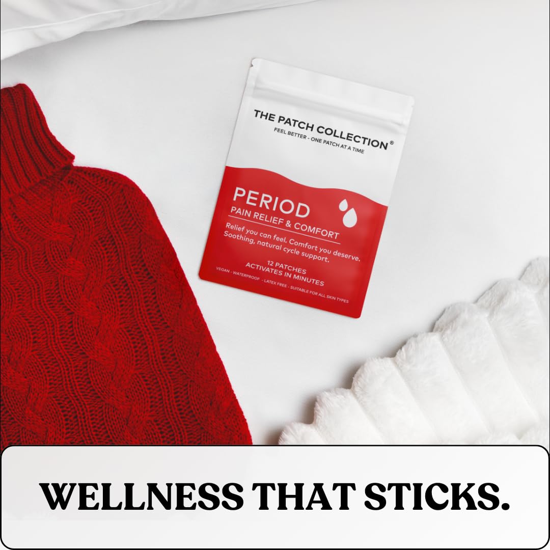 The Patch Collection® – Period Pain Relief Patch | Menthol, Turmeric, Valerian Root, Green Tea, Pomegranate Oil (Pack of 12) The Patch CollectionAu supplements