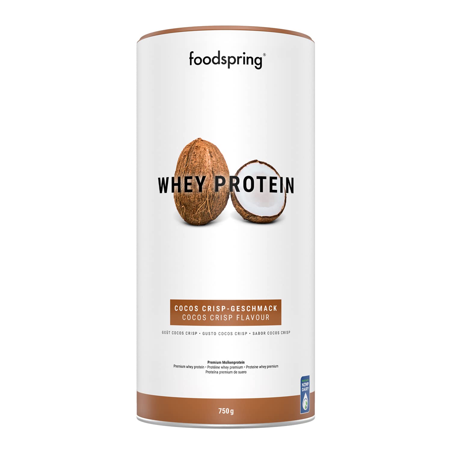 foodspring Whey Protein Powder Coconut – with 23g Protein for Muscle Building, Perfect Solubility, Made from Pasture Milk, Rich in BCAAs & EAAs - 750g foodspringAu supplements