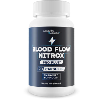 Blood Flow Nitrox Pro Plus - Improved Formula - Our Best Blood Circulation Supplements For Men - Vasodialators - Increase Blood Flow Care Blood Circulation Supplement Blood Flow Supplement For Men True You HealthAu supplements