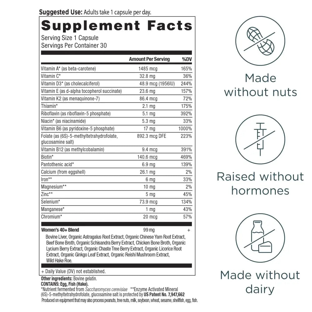 Ancient Nutrition Multivitamin for Women, Ancient Multi Women's 40+ Once Daily Vitamin Supplement, Vitamin B, Vitamin C and Vitamin K2 Ancient NutritionAu supplements
