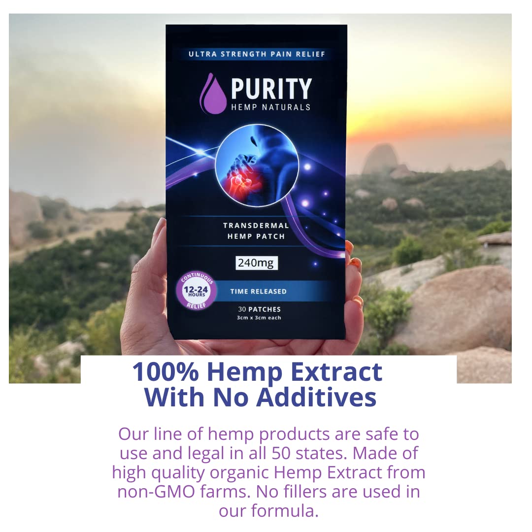 Purity Hemp Naturals Body Discomfort Patch 240 mg - 30 ct (8 mg ea.) Lasts 24 Hours. Sweat & Water Resistant. Convenient & Discreet. For Use On Any Part Of The Body. Plant-Based Extended-Release Patch Purity Hemp NaturalsAu supplements