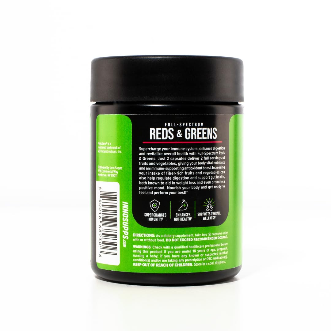 InnoSupps Full Spectrum Reds & Greens | PhytoServ, 2 Servings of Fruits + Veggies Per InnoSuppsUS supplements