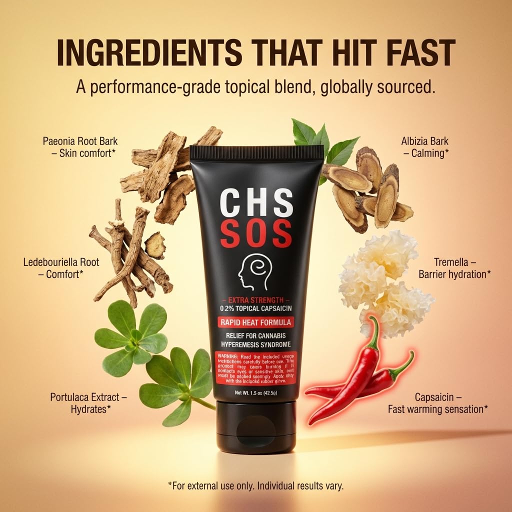 CHS SOS Warming Relief Cream – High Potency Capsaicin Topical for Abdominal & Muscle Discomfort – Soothing Warming Sensation for Targeted Comfort – Fast-Acting, Non-Greasy Formula – 1.5 oz x 2pack CHS SOSAu supplements