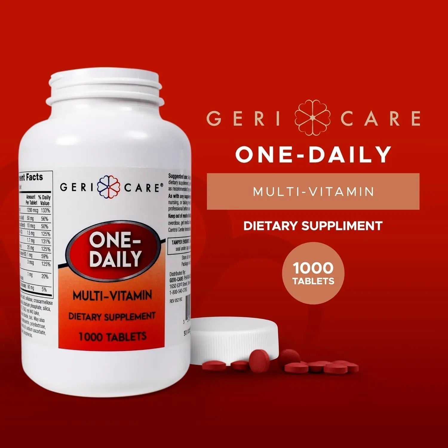 GeriCare Multivitamin Supplement Tablets, (Bottle of 1000) GeriCareAu supplements
