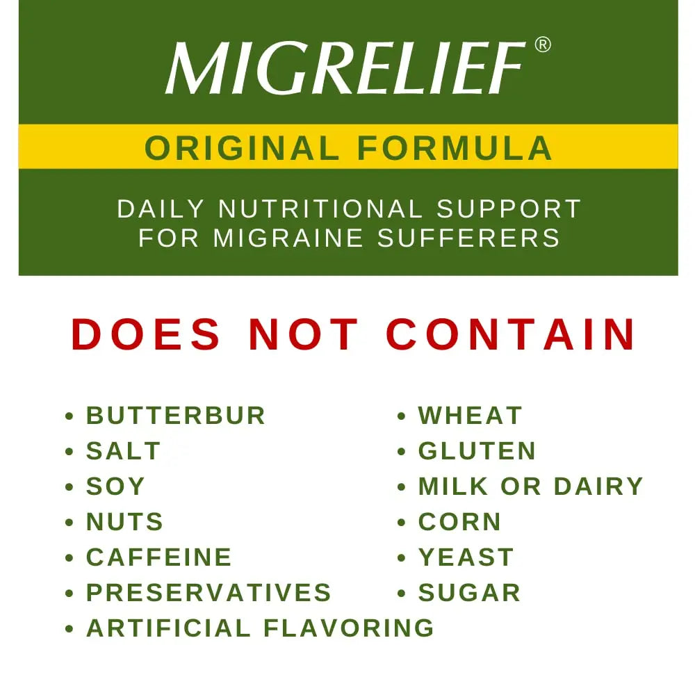 MigreLief Original Triple Therapy with Puracol - Nutritional Support for Migraine Sufferers - 60 Caplets/1 Month Supply MigreLiefAu supplements