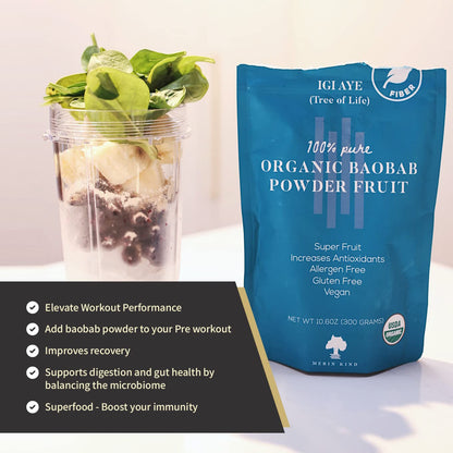 MERIN KIND Organic Baobab Powder - Prebiotic Fiber Supplement MERIN KINDUS supplements