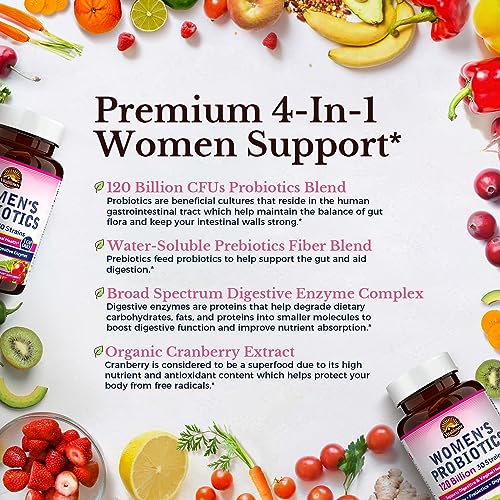 VITALITOWN Women's Probiotics 120 Billion CFUs 1 Daily, 30 Strains, with Prebiotics VITALITOWNUS supplements