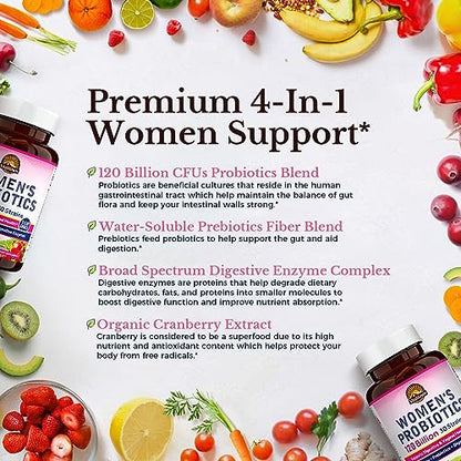 VITALITOWN Women's Probiotics 120 Billion CFUs 1 Daily, 30 Strains, with Prebiotics VITALITOWNUS supplements