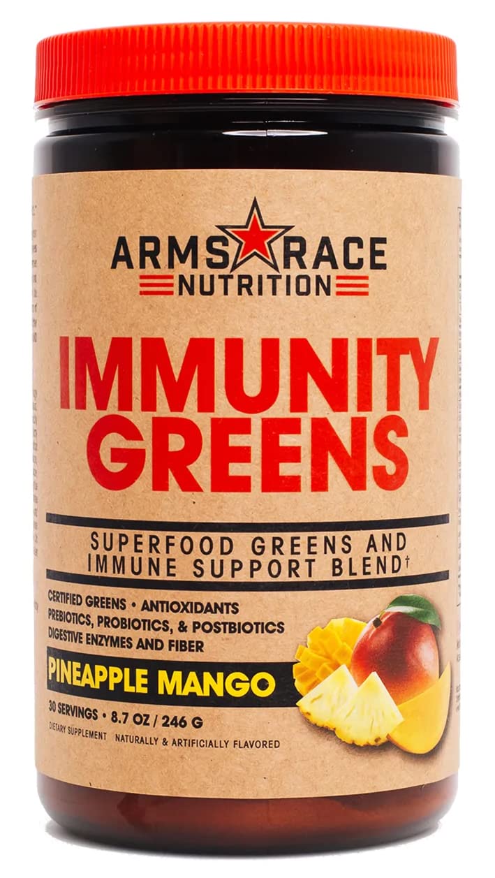 Arms Race Nutrition Immunity Greens Superfood Greens and Immune Support Blend - 9.2 oz. (30 Servings) (Pineapple Mango) Arms Race NutritionAu supplements