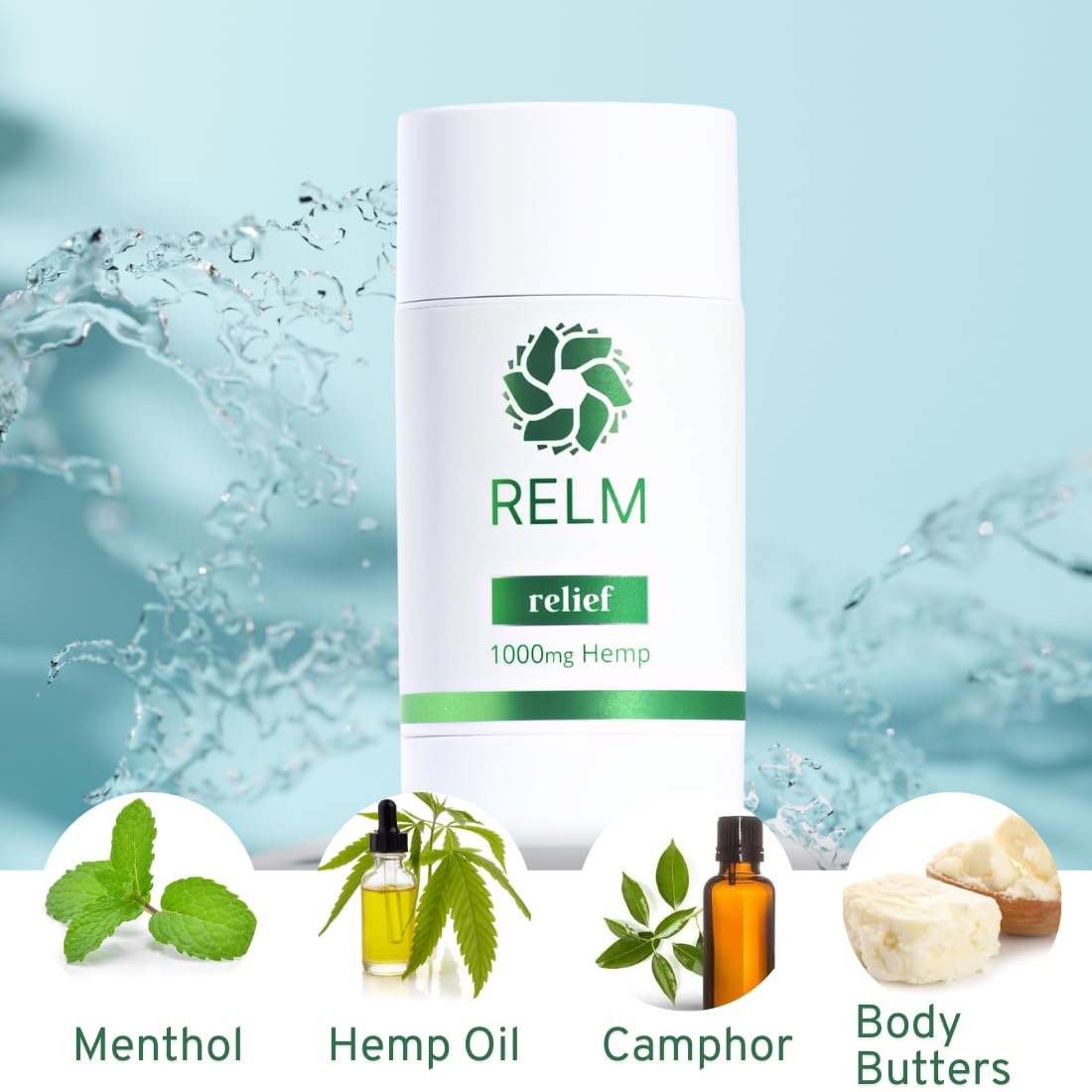 Hemp Relief Stick - Hemp Oil, Menthol & Camphor, Fast-Acting Relief for Muscles, Joints and Nerves - 3 oz Relm WellnessAu supplements