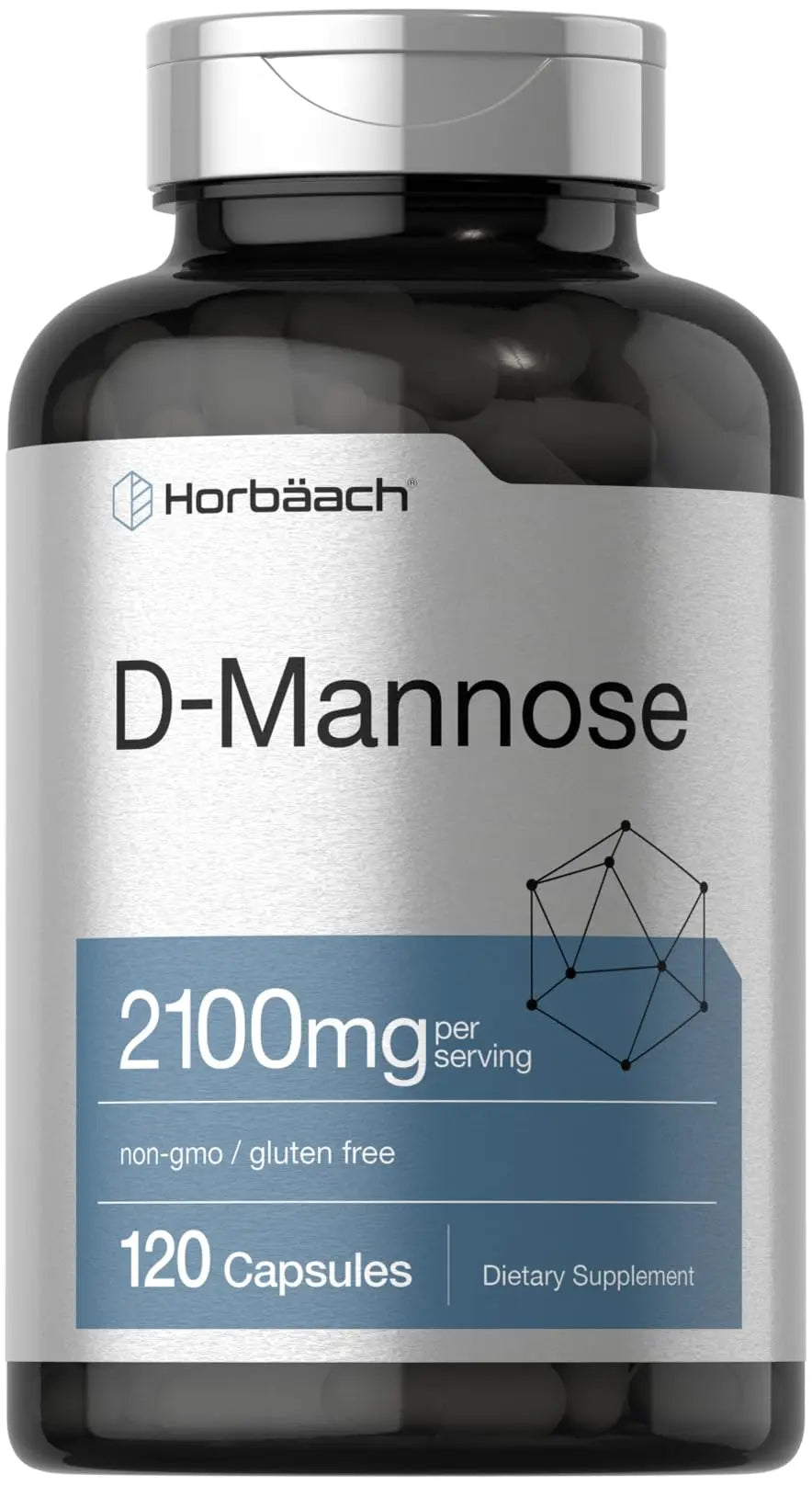 Horbäach D-Mannose Supplement 2100mg | 120 Capsules | Pills for Women and Men | Non-GMO & Gluten Free HorbäachAu supplements
