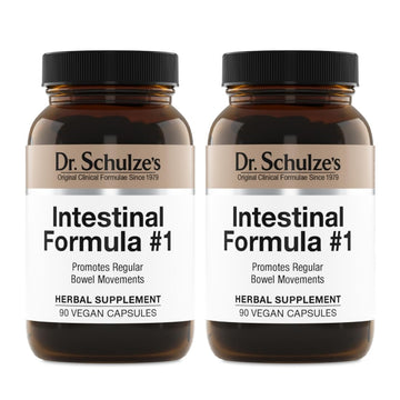 Dr. Schulze's Intestinal Formula #1 - Bowel Movement Supplement for Colon Health Support - Bloating & Constipation Aid - Intestinal Cleanse - All-Natural - Plant-Based - Vegan - 90 Count (2 Pack) Dr. Schulze'sAu supplements