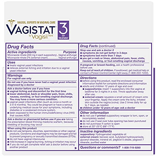 Vagistat 3 Day Yeast Infection Treatment for Women, Relieves External Itching and Irritation VagisilAu supplements