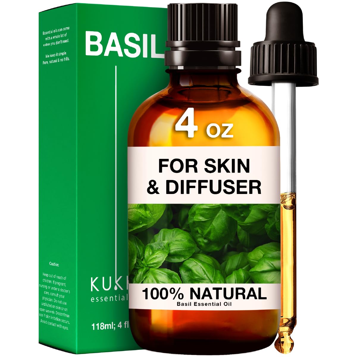 Kukka Basil Essential Oil for Diffusers - Basil Essential Oil for Skin - Basil Oil for Aromatherapy, Skin, Fragrance KUKKA essential oilsAu supplements