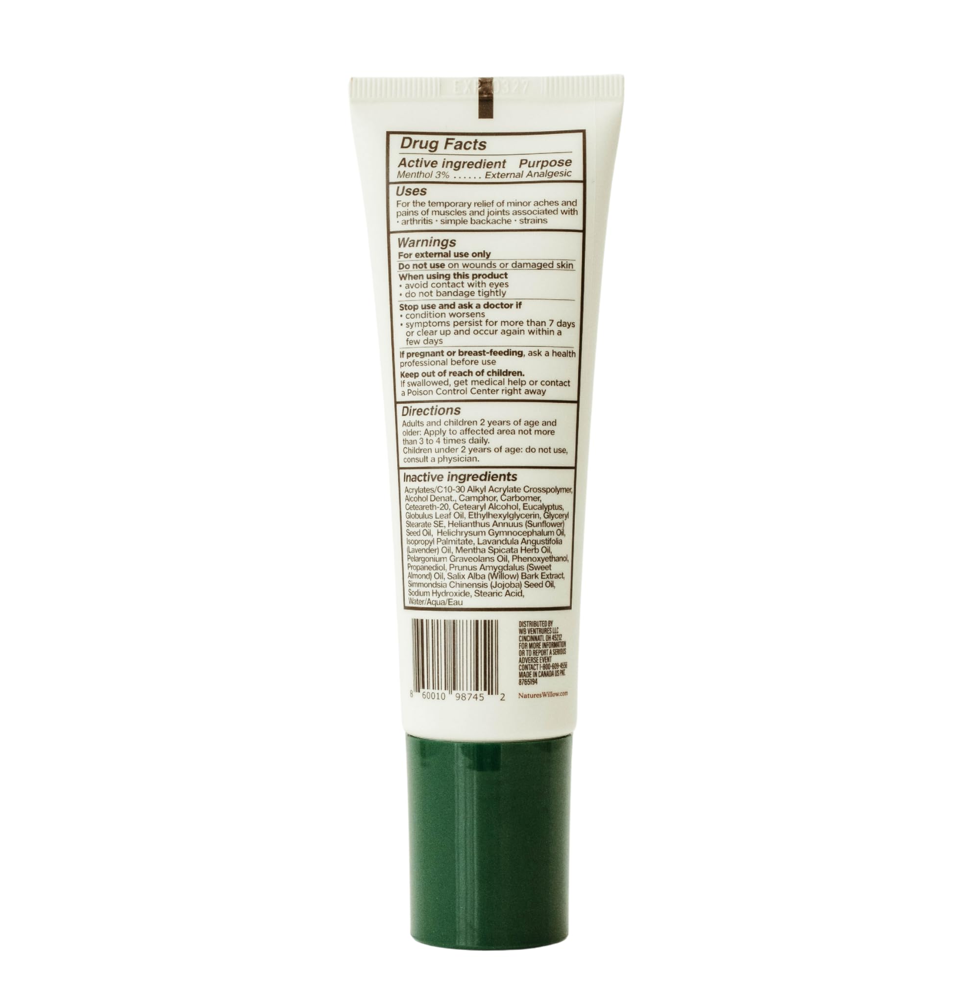 NEW Nature's Willow ROLL-ON Pain Relief | Fast-Acting, No-Mess Relief for Back, Neck, Knees & Joints | Willow Bark & Menthol | Clean, Fresh Scent | No Dyes or Artificial Fragrance | 3.1 fl oz | 3-Pack Nature's WillowAu supplements