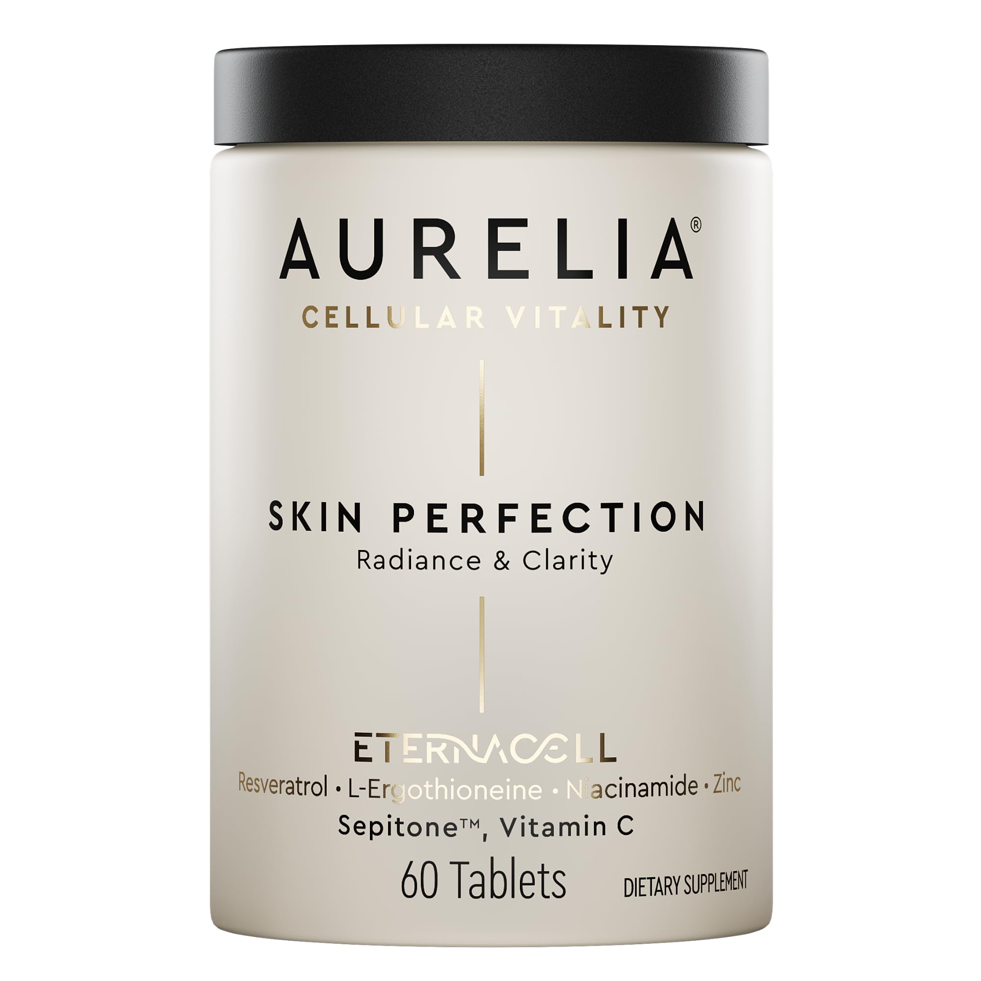 AURELIA Skin Perfection | Advanced Cellular Anti-Aging Supplement | Enhance Skin Clarity, & Tone | with Zinc, Resveratrol, Niacinamide, Ergothioneine, & Vitamin C AURELIAAu supplements