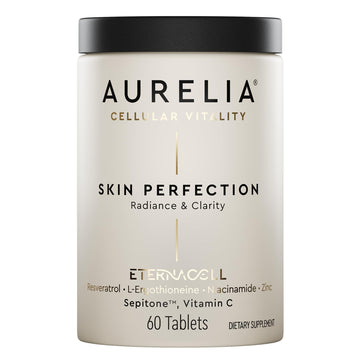 AURELIA Skin Perfection | Advanced Cellular Anti-Aging Supplement | Enhance Skin Clarity, & Tone | with Zinc, Resveratrol, Niacinamide, Ergothioneine, & Vitamin C AURELIAAu supplements