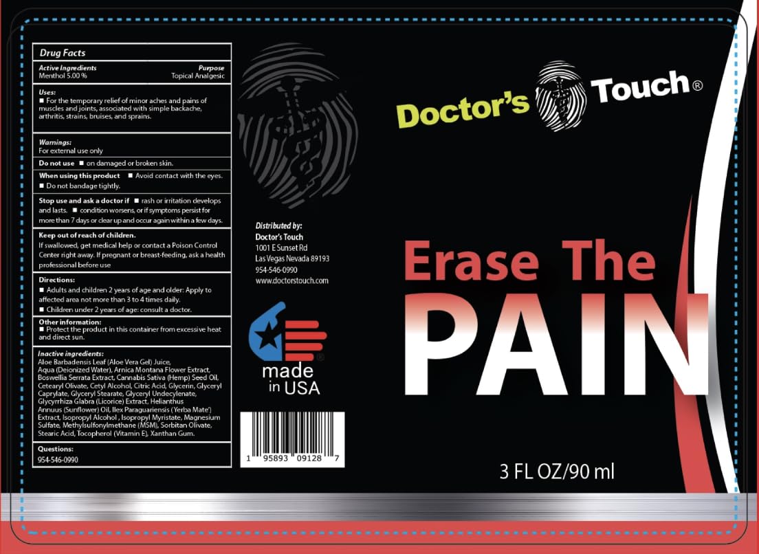 Doctor's Touch Erase The Pain Relief Roll On - Fast Acting Topical Pain Relief Roll On for Nerves, Joints, All Muscle Soreness and Discomfort - Roll on Muscle Pain Relief Doctor's TouchAu supplements