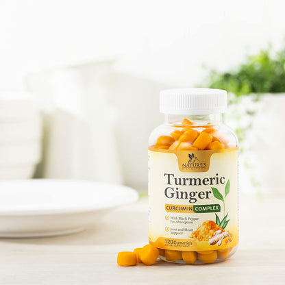 Turmeric Ginger Gummies - Vegan Turmeric Curcumin Gummy with 95% Curcuminoids Nature's NutritionUS supplements