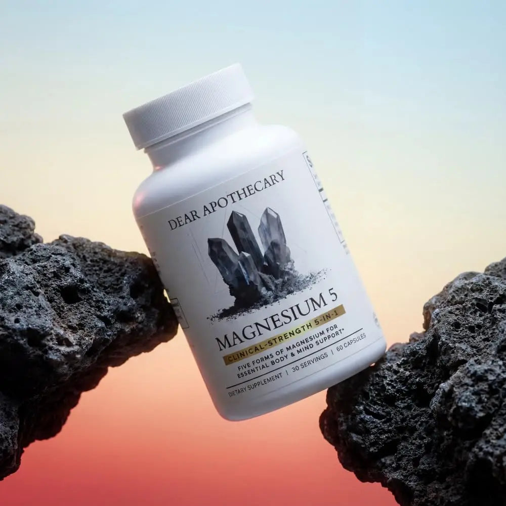 Magnesium Complex Supplement - 5 Forms Citrate Glycinate Malate Oxide Aquamin - Multi Magnesium Blend - High Absorption Chelated - Essential Mineral - Non-GMO Gluten-Free - 60 Capsules Dear Apothecarynz supplements