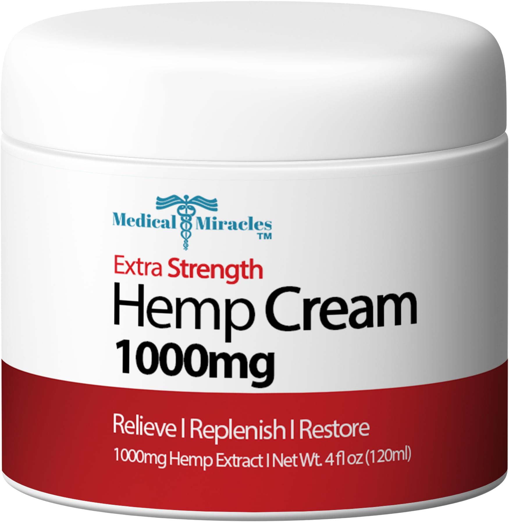 Medical Miracles Hemp Cream - Ideal for Hips, Joints, Neck, Back, Elbows, Fingers, Hands, and Knees (1000mg) Now NEW 4OZ Size Medical MiraclesAu supplements